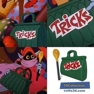 Motu Filmation Orko`s Old Magical Trick Bag and Ancient Magic Wand