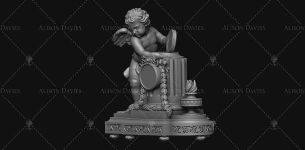 Antique 18th Century Cherub Clock 3D print model printable