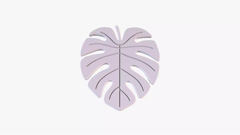 Monstera Leaf Coaster Drink Coasters 3D STL File