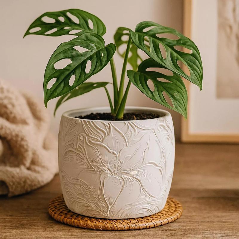 Art Nouveau Plant Pot with Drainage No Supports Stylish Planter