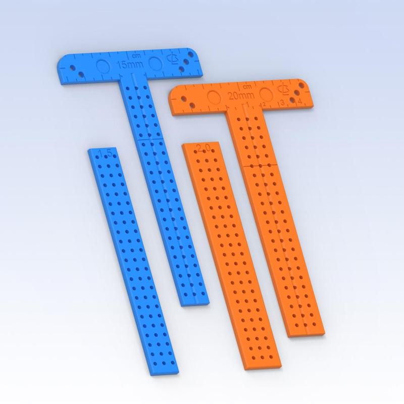 Set of T-spacers 15-20 mm multifunctional for bookbinding Corner cutter Hole template T-spacer