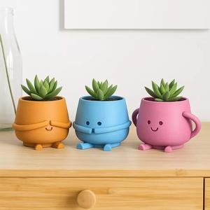 Happy Face Planter Set See Hear Speak No Evil Themed Book Coffee