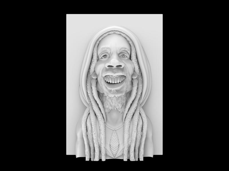 3D Model STL File for CNC Router/Laser & 3D Printer Bob Marley
