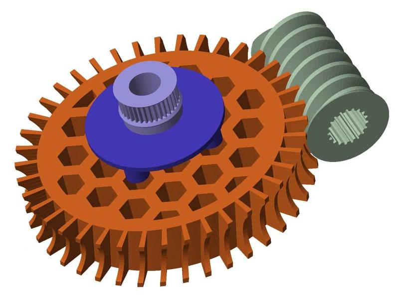 Full body Turntable, worm gear & spur cog, and final 35 tooth GT2 drive cog