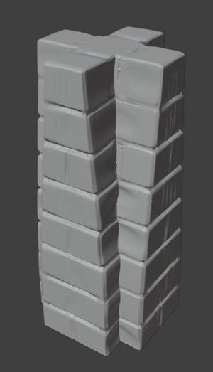 Dungeon wall, intersection/corner