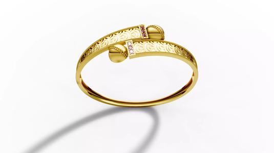 Elegent ladies  bangle 3d model with render details