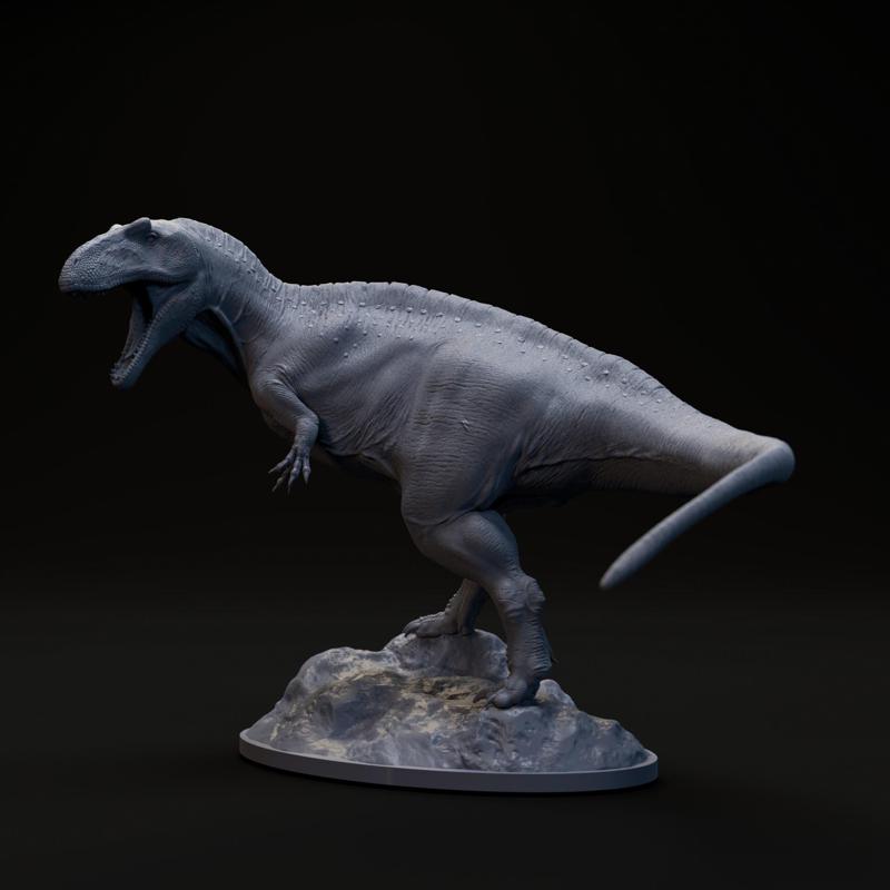 Acrocanthosaurus roaring 1-35 scale pre-supported dinosaur