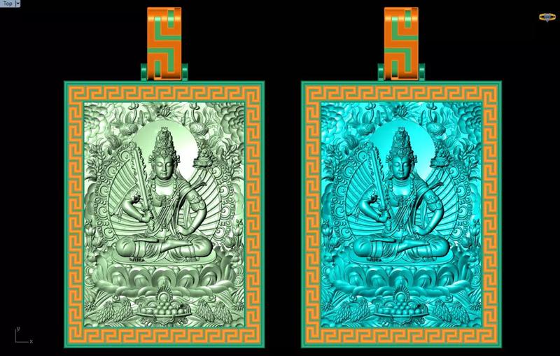 Void Tibetan Buddha pendant - Akasagarbha Buddha - N81215