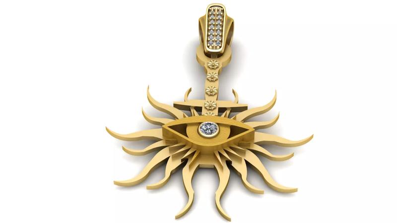 Sun Evil Eye Pendant