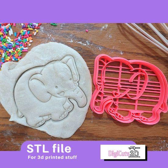 Elephant STL File - Animals of the Jungle Cookie Cutter