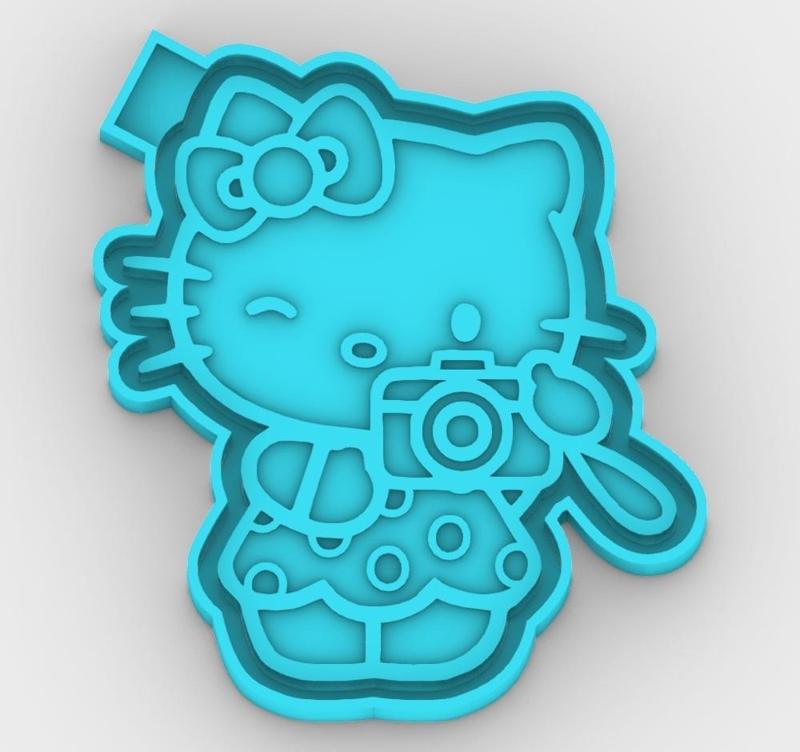 Hello Kitty photographer - freshie mold - STL for silicone mold
