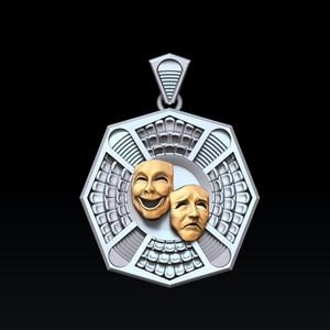 Theatre Mask Pendant 3D print model