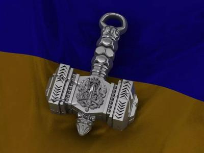 THOR Hammer Ukrainian Trident Pendant