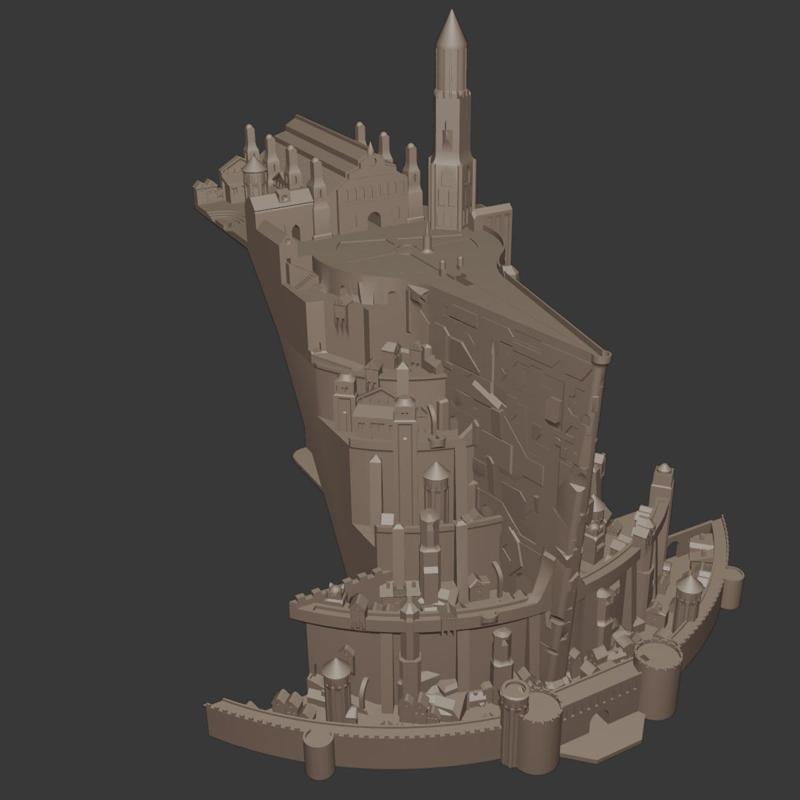 Bambu Tirith Fantasy Book Nook Diorama | Tower City 3D Printable Insert