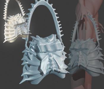Monster high bag ribcage doll accessory bones draculaura clawdeen franke ghoulia
