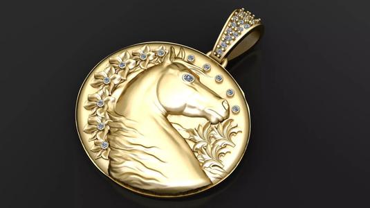 HORSE COIN PENDANT 3D PRINTABLE MODEL