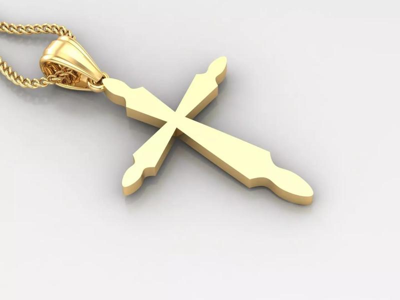 Light Gold 18K Cross Pendant 2CP068