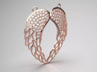Rose Gold Angel Wing Pendant jp0033