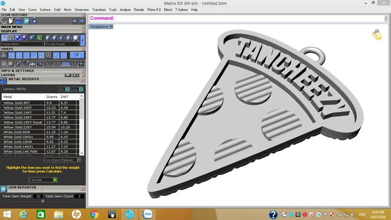 piece of pizza - jewelry 3d