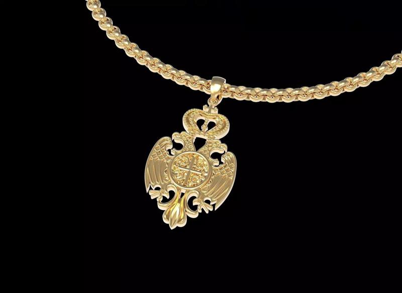Serbian Crest Eagle Coat of Arms Pendant