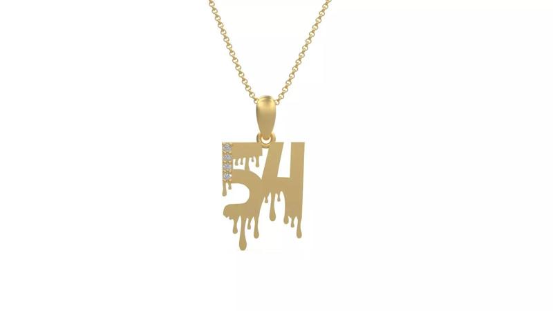 Model 1301 54 Bloody Terror Initial Number Diamond Pendant