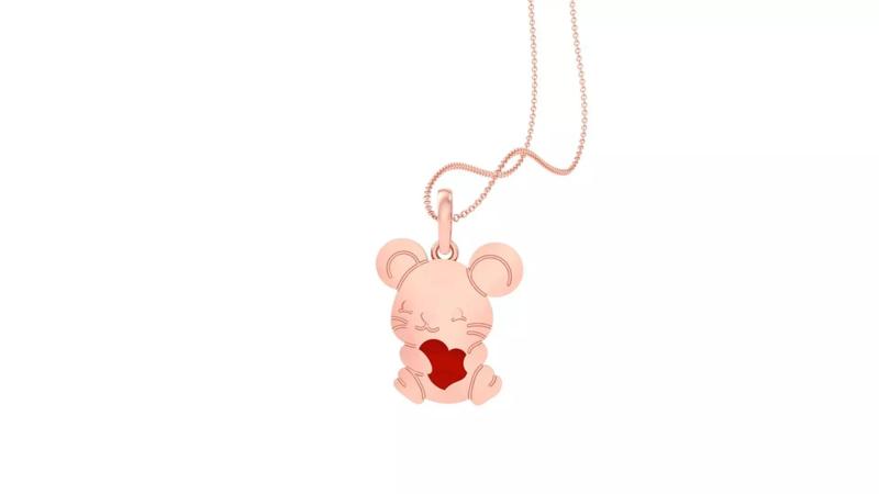 Panda Heart Light Weight Kids Pendant Necklace Charms 3dm stl