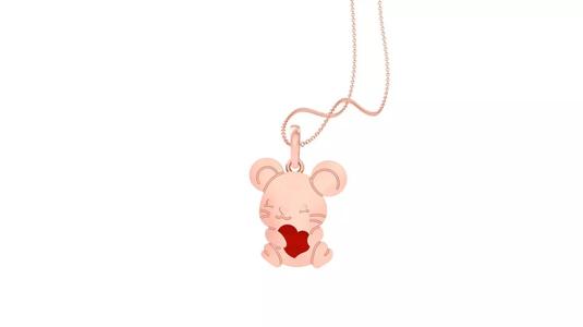 Panda Heart Light Weight Kids Pendant Necklace Charms 3dm stl