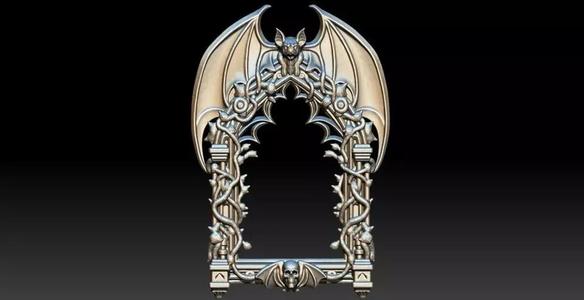 Gothic frame with bat