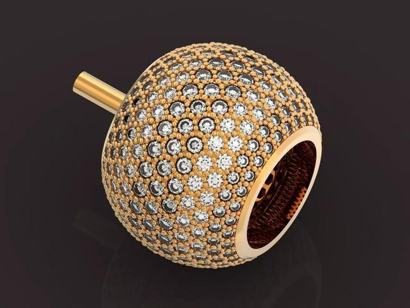 heavy charm ball covered with stones 1479