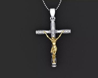 Pendant cross jesus 3D print model 3D print model