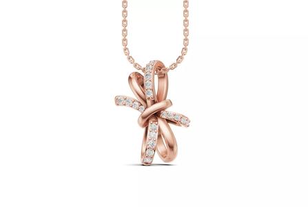Ribbon Pendant Diamond Twist Bow Charm