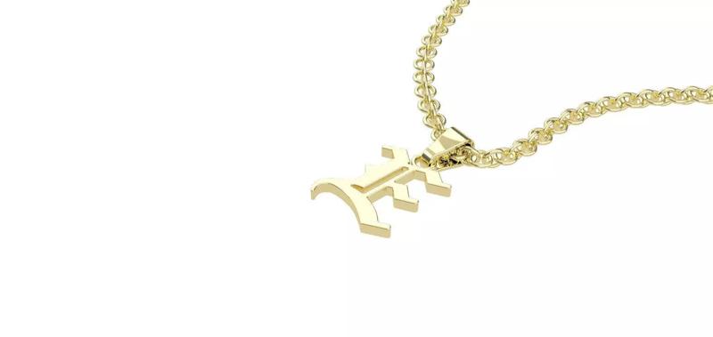 Gothic E letter pendant