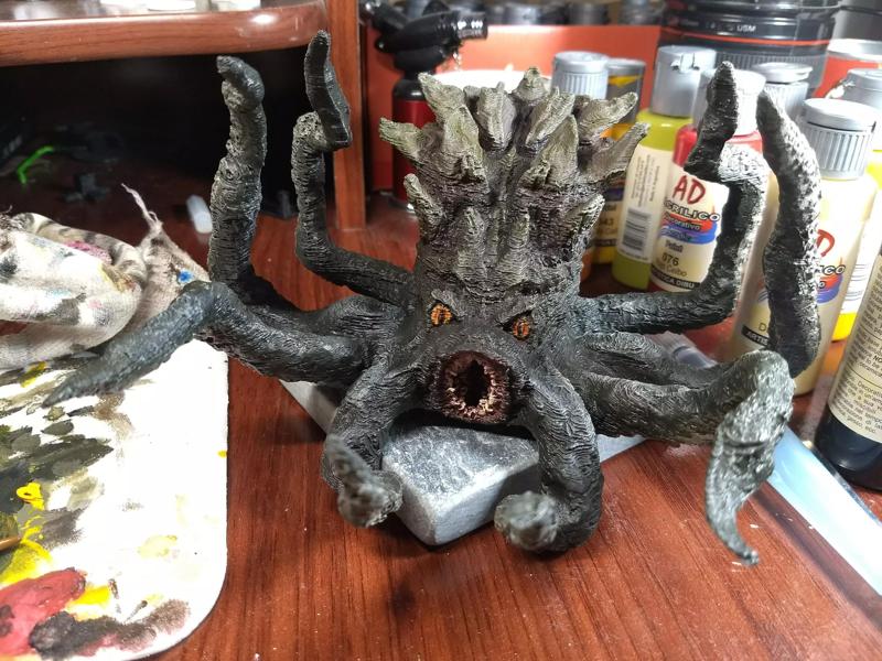 Kraken octopus statue on table