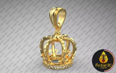 Regal Majesty Gem Inlaid Crown Pendant Design