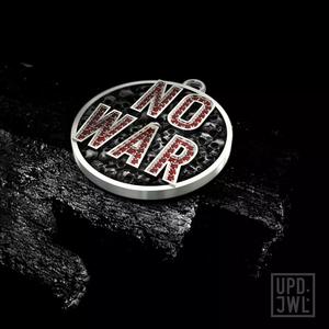 NO WAR Pendant with gems 3D print model