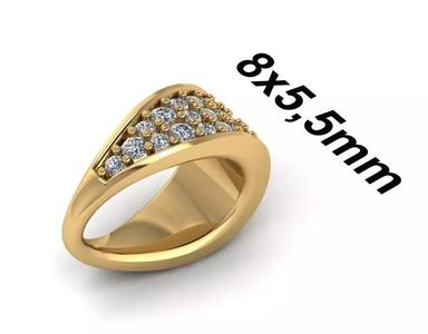 gold bail with diamonds 8x5 5mm