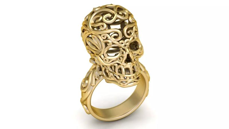 HORROR SKULL HEAD RING 3D PRINTABLE MODEL