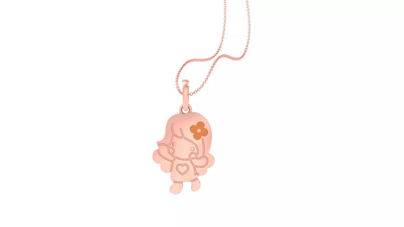 Barbie Light Weight Kids Pendant Necklace Charms 3dm stl obj