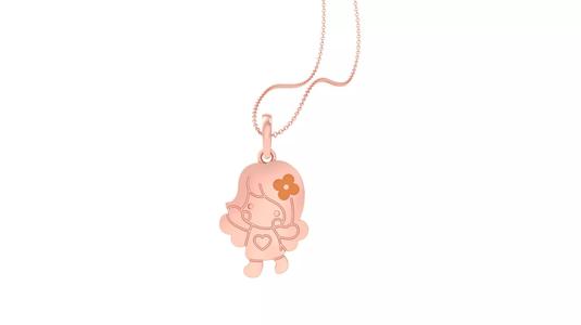 Barbie Light Weight Kids Pendant Necklace Charms 3dm stl obj