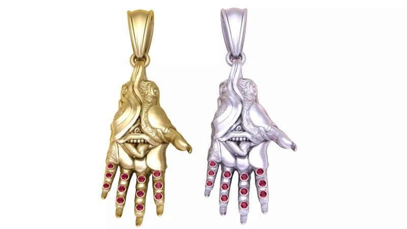 our 3D Gold Hand Pendant