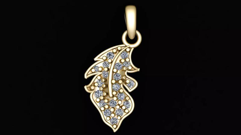 leaf style pendant 3d printable model