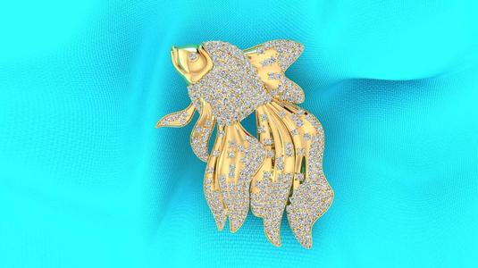 Fish Brooches Diamonds