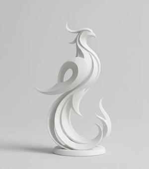 phoenix sculpture minimalist and stylized