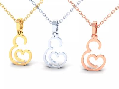 E  VALENTINE PENDANT  HANDMADE FONT