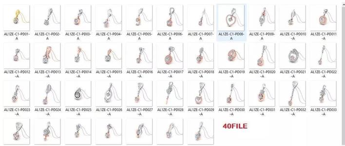 SOLITIRE PEND LOT 3DM IN ZIP FOLDER