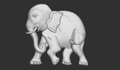 Elephant Bas Relief STL