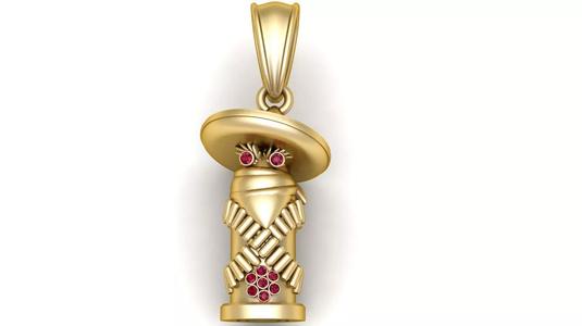 Mystery Warrior Gold Pendant