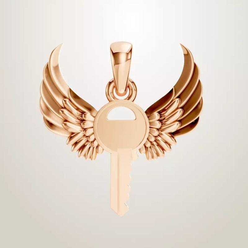 Key With Wings Pendant