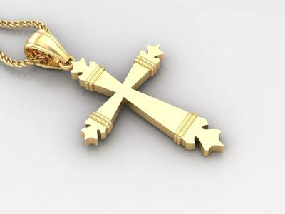 Light Gold 18K Cross Pendant 2CP083