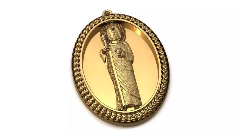 St Jude Pendant Saint Jude Jewelry STL 3DM San Judas Necklace